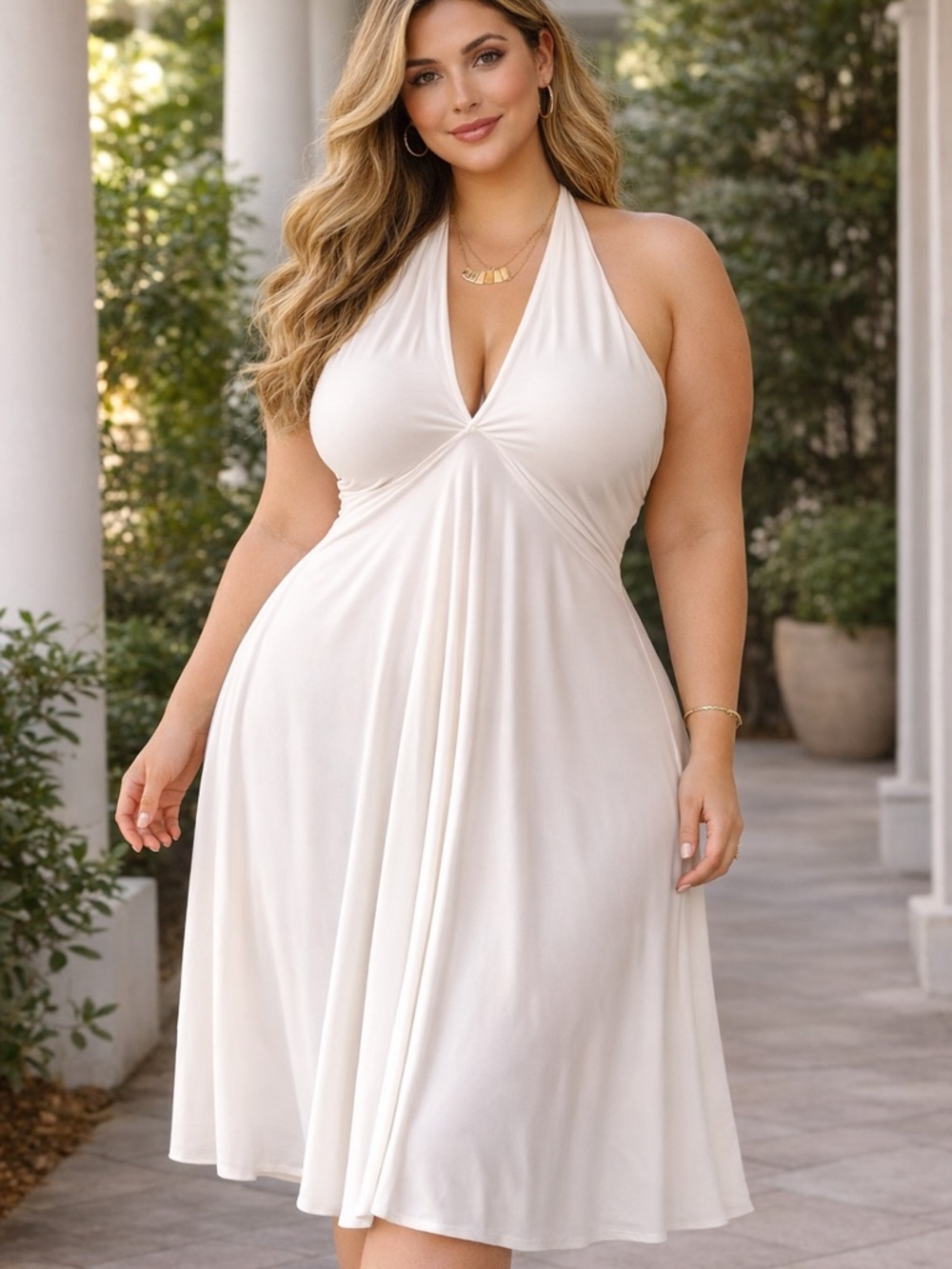 Title Nine White Halter Dress/Swim Cover Up